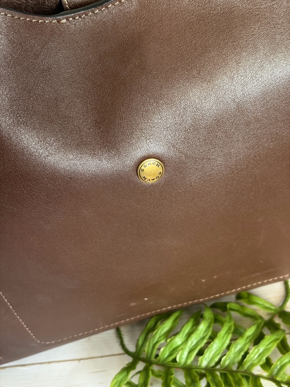 Coach Brooklyn Shoulder Bag 28 Dark Brown Leather - Picture 6 of 10